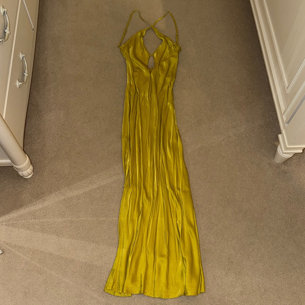 Zara XS DRESS SATIN MAXI WITH SLIT - Picture 11 of 11
